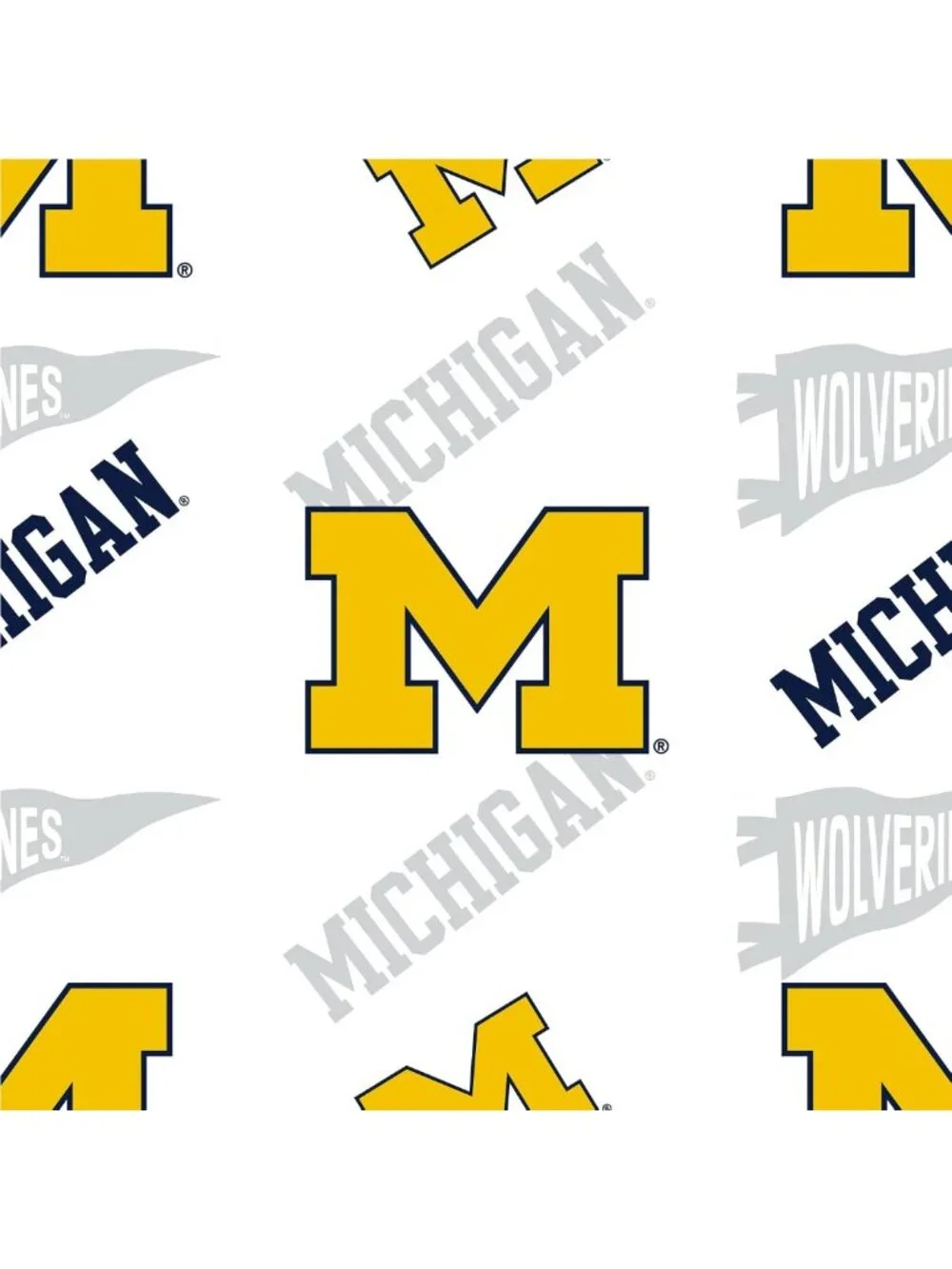 NCAA Full Size Sheet Set - Michigan Wolverines Team Logo Bedding for Dorms
